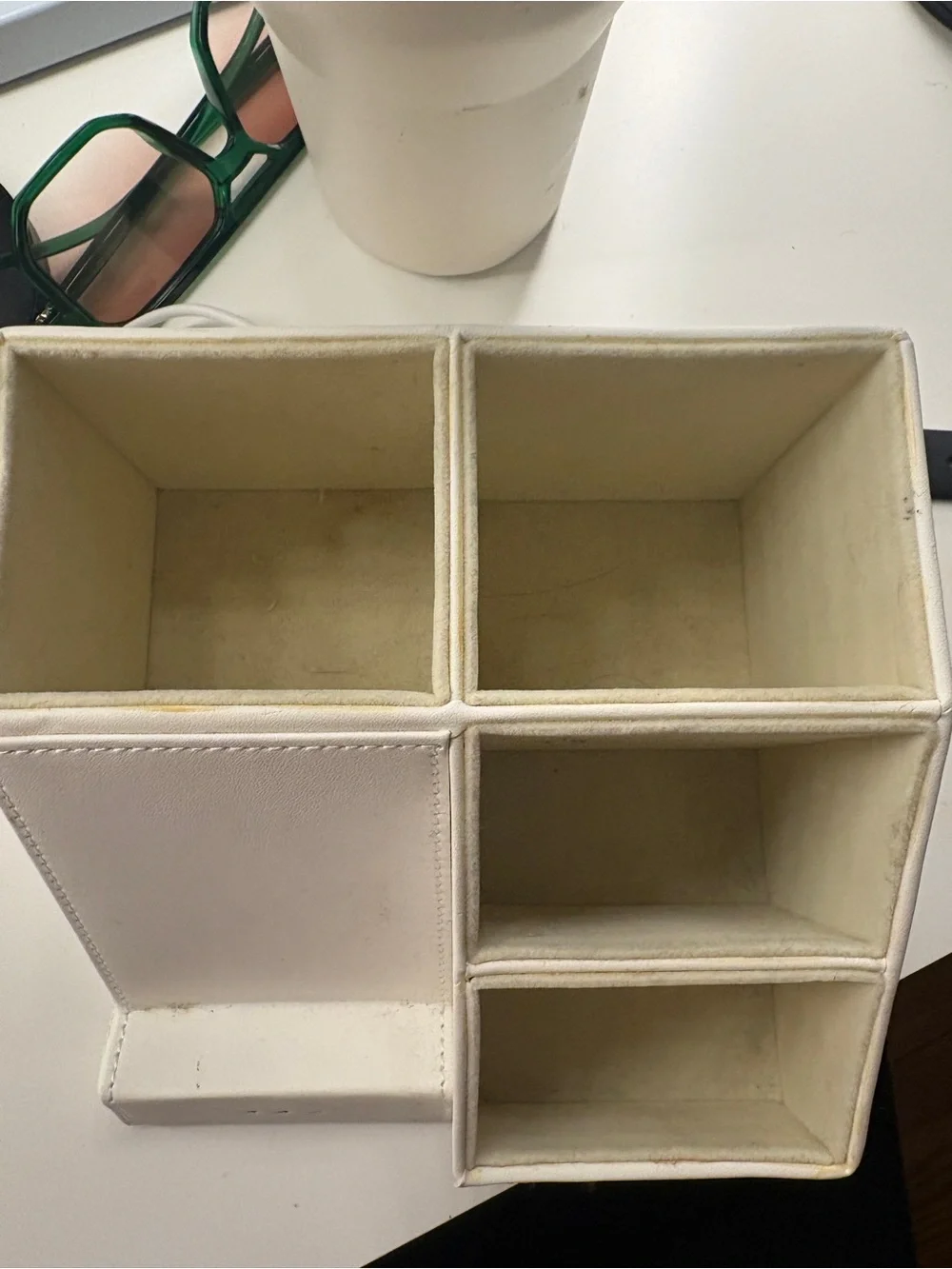 White Multi-Compartment Desk Organizer - Home Storage & Organization